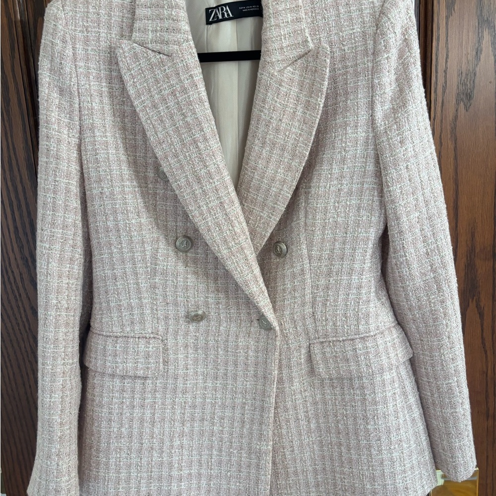Zara Women's Beige Tweed Blazer